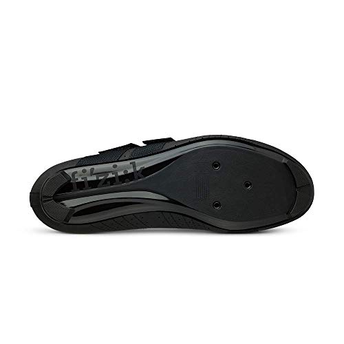 Fizik mens Tempo Powerstrap Cycling Shoe, Black/Black, 10.5 - 11 US