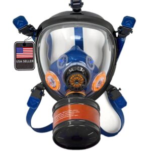 st-100x military grade full face respirator mask with advanced air filtration - for chemical, smoke, and particulate protection in emergency situations