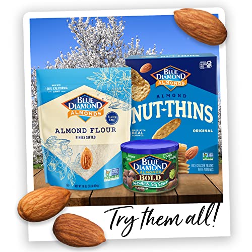 Blue Diamond Almonds Low Sodium Lightly Salted Snack Nuts, 100 Calorie Packs, 0.6 Ounce (Pack of 32)