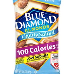 Blue Diamond Almonds Low Sodium Lightly Salted Snack Nuts, 100 Calorie Packs, 0.6 Ounce (Pack of 32)