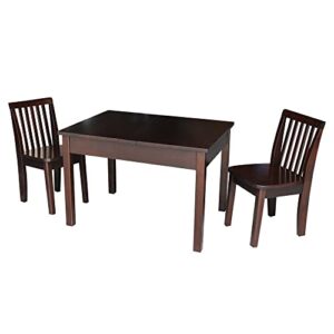 international concepts table with 2 mission juvenile chairs, rich mocha