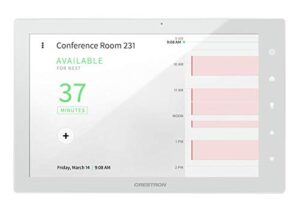 crestron 10.1” room scheduling touch screen, white smooth