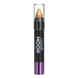 cosmic moon - metallic face paint stick / body crayon makeup for the face & body - 0.12oz - easily create metallic designs like a pro! - gold