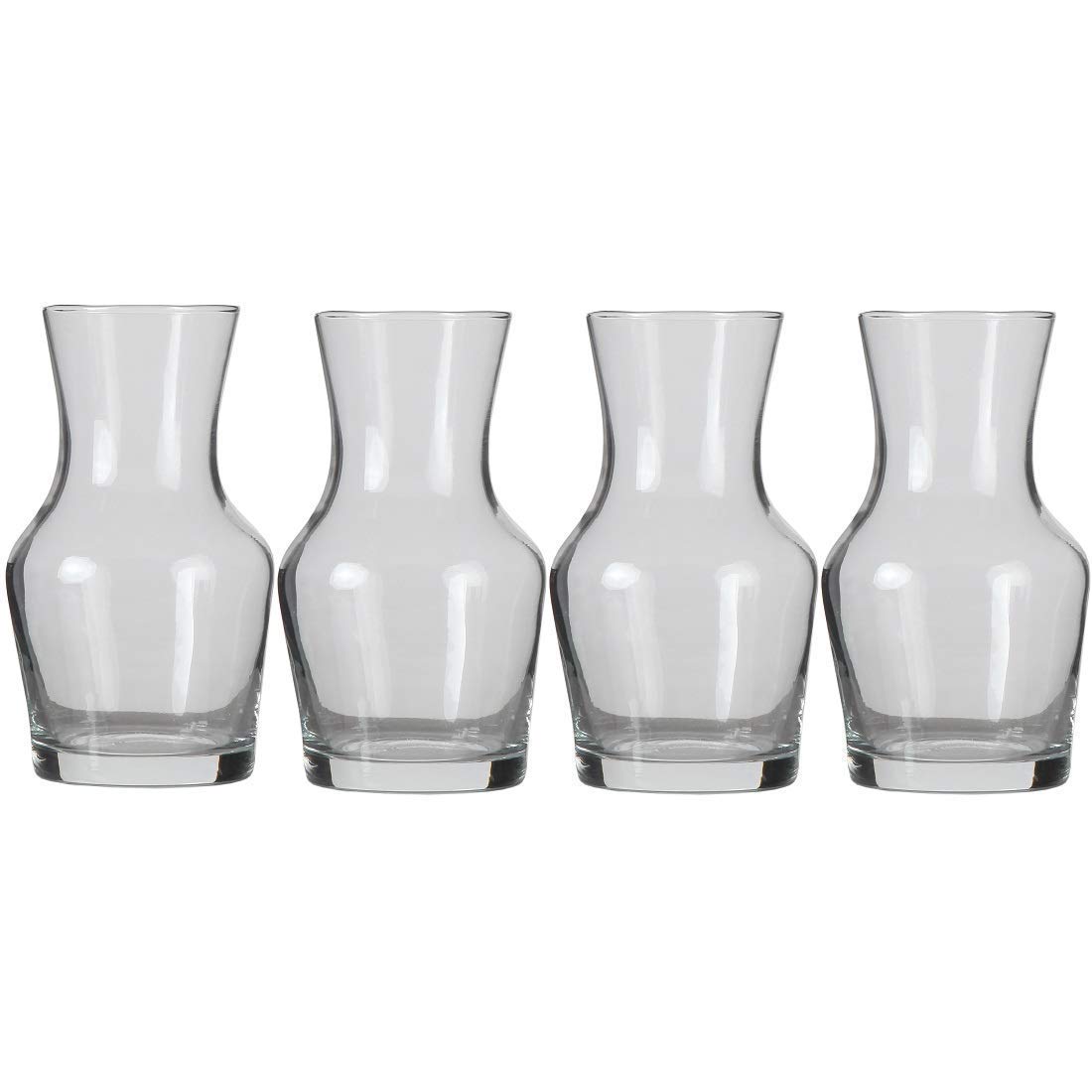 Lily's Home Individual Glass Wine Decanters, Miniature Personal Size Carafes Ideal for Dinner Parties and Wine Tastings, Makes Wonderful Gift (8.4 oz. Each, Set of 4)