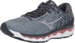 mizuno women's wave sky waveknit 3 running shoe, citadel-vapor blue, 10.5 d us