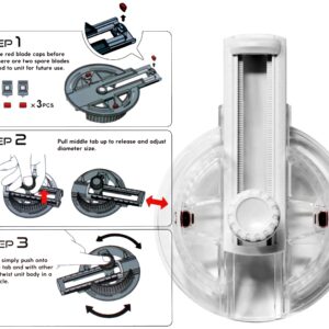 VViViD Circut Rotating Transparent Lightweight Paper Cutter Including Self-Healing Ruled and Gridded Cutting Board