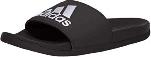 adidas women's adilette comfort slides sandal, core black/silver metallic/core black, 11