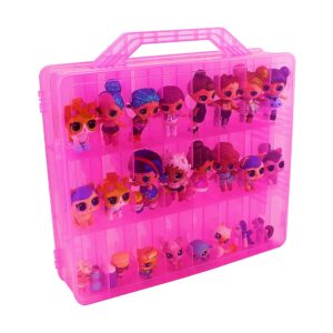 bins & things toys organizer storage case with 48 compartments compatible with lol surprise dolls, organiser for toys, lps figures, shopkins and calico critters for kids