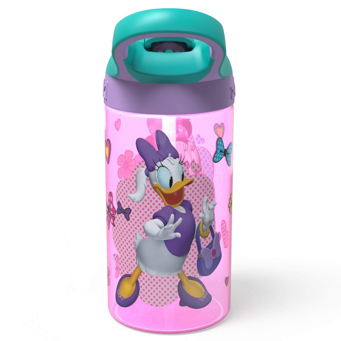 Zak Minnie Mouse Designs 16oz Plastic Water Bottle Pink/Teal