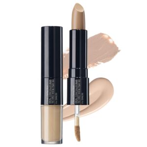 thesaem cover perfection ideal concealer duo (#1.5natural beige) | dual type full coverage concealer, high adherence high pigmented, no clumping in wrinkles, crease-proof concealer