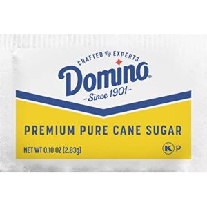 Domino Pure Cane NON-GMO Granulated Sugar, 0.10 Ounce (2.83 Gram) Packets, Pack of 500 in Dispenser Box