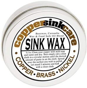 copper, brass and nickel sink care protective wax