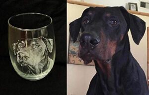 personalized pet engraved glass, engraved wine glass, custom pet picture, pet memorial engraved glass, pet picture on glass