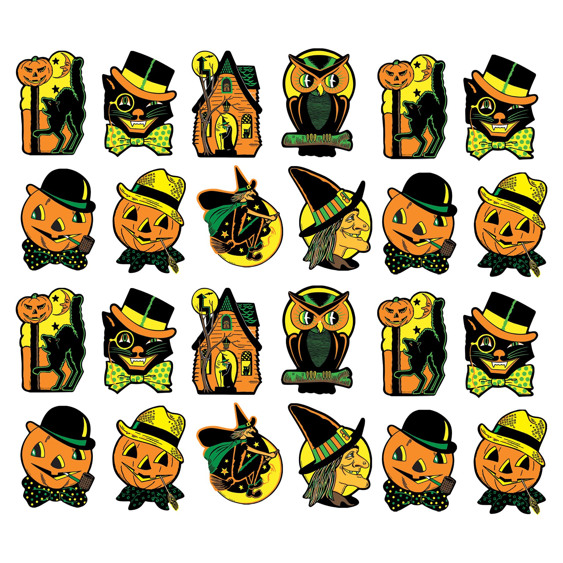 Beistle Halloween Cutouts 24 Piece, 8.5"-9.25", Multicolored