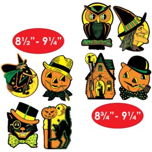 Beistle Halloween Cutouts 24 Piece, 8.5"-9.25", Multicolored