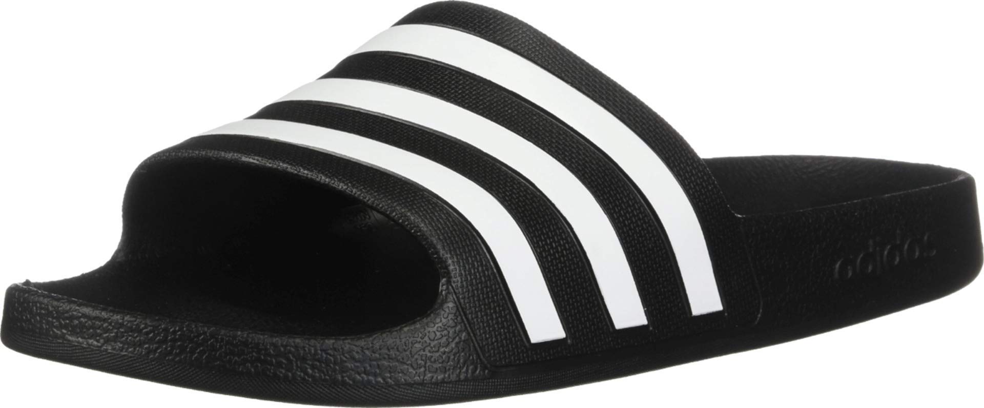 adidas Unisex Adilette Aqua Slides Sandal, Core Black/White/Core Black, 8 US Men