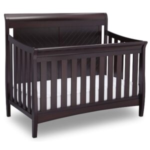 delta children bennington elite 4-in-1 convertible baby crib, dark espresso, sleigh