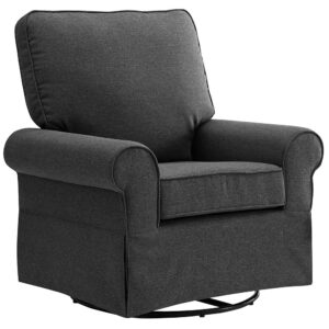 Angel Line Natalie Upholstered Swivel Glider, Dark Grey