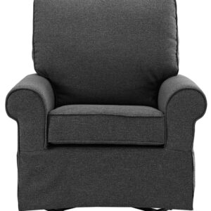 Angel Line Natalie Upholstered Swivel Glider, Dark Grey