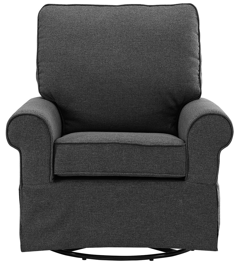 Angel Line Natalie Upholstered Swivel Glider, Dark Grey