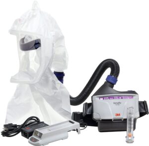 3m papr respirator, versaflo powered air purifying respirator kit, tr-300n+ eck, healthcare, hood assembly, easy to clean and maintain, all-in-one respiratory protection for particulates