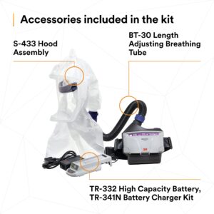 3M PAPR Respirator, Versaflo Powered Air Purifying Respirator Kit, TR-300N+ ECK, Healthcare, Hood Assembly, Easy to Clean and Maintain, All-in-One Respiratory Protection for Particulates