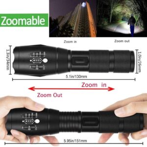 MODOAO 3pack Super Bright Flashlights High Lumens LED Flashlight With Zoomable Beam - Mini Flashlights for Camping, Hiking, Dog Walking - Powerful Emergency Flashlights with 5 Modes for Outdoor Use