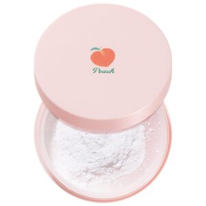 skinfood peach cotton multi finish powder 5g - korean peach extract & calamin sebum control face powder - silky setting powder - setting powder for oily skin - sweet peach scent for soft skin
