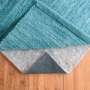 rugpadusa - basics - 8' square - 1/4" thick - felt + rubber - non-slip rug pad - cushioning felt for added comfort - safe for all floors and finishes