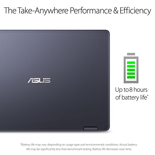 ASUS VivoBook Flip Thin and Light 2-in-1 Laptop - 11.6" HD Touchscreen, Intel Dual-Core Celeron N3350 Processor, 4GB RAM, 64GB eMMC Storage, Windows 10 in S Mode, Office 365 - J202NA-DH01T