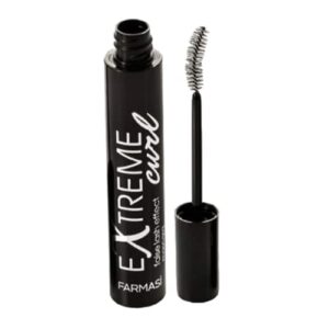 farmasi extreme curl mascara, voluminous, longer, thicker and curling eyelashes, long lasting, instant & very easy to apply, black, 0.4 fl. oz. / 12 ml
