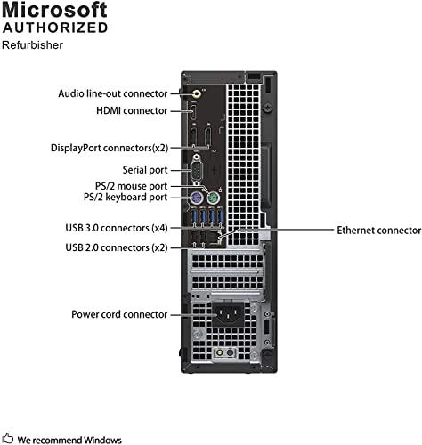 Dell Optiplex 7040 Small Form Business Desktop Computer (Intel Core i5-6500 3.2GHz, 8GB RAM, 500GB HDD, Display Port, HDMI, USB 3.0, Windows 10 Pro 64-Bit) (Renewed)