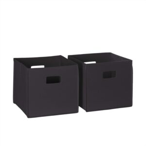riverridge 2 pc storage folding bin, black, 2 piece