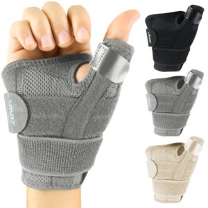 vive thumb & wrist brace for right or left hand - spica splint brace for carpal tunnel, tendonitis, & arthritis in hands or fingers - compression support for women men - stabilizer relief for bowling