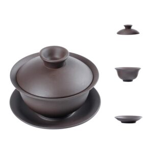 Chinese Yi Xing Purple Clay Gaiwan Tea Cup