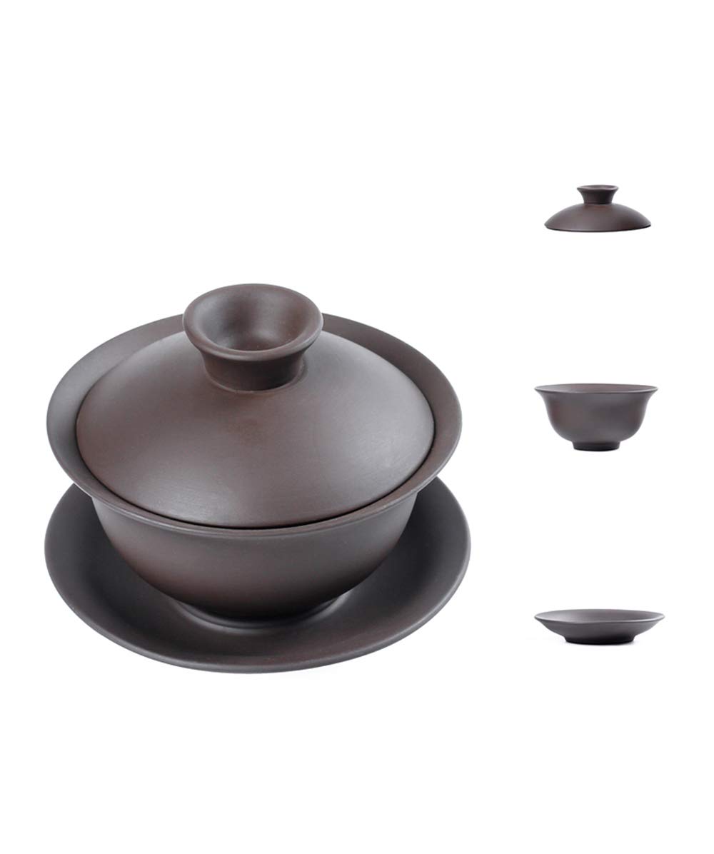 Chinese Yi Xing Purple Clay Gaiwan Tea Cup