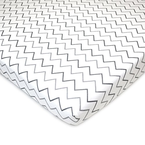 American Baby Company 3 Pack Fitted Pack N Play Playard Sheet 27" x 39", Soft Breathable Neutral 100% Cotton Jersey Pack and Play Sheet, Gray Star/Zigzag, for Boys and Girls, Fits Most Mini Crib