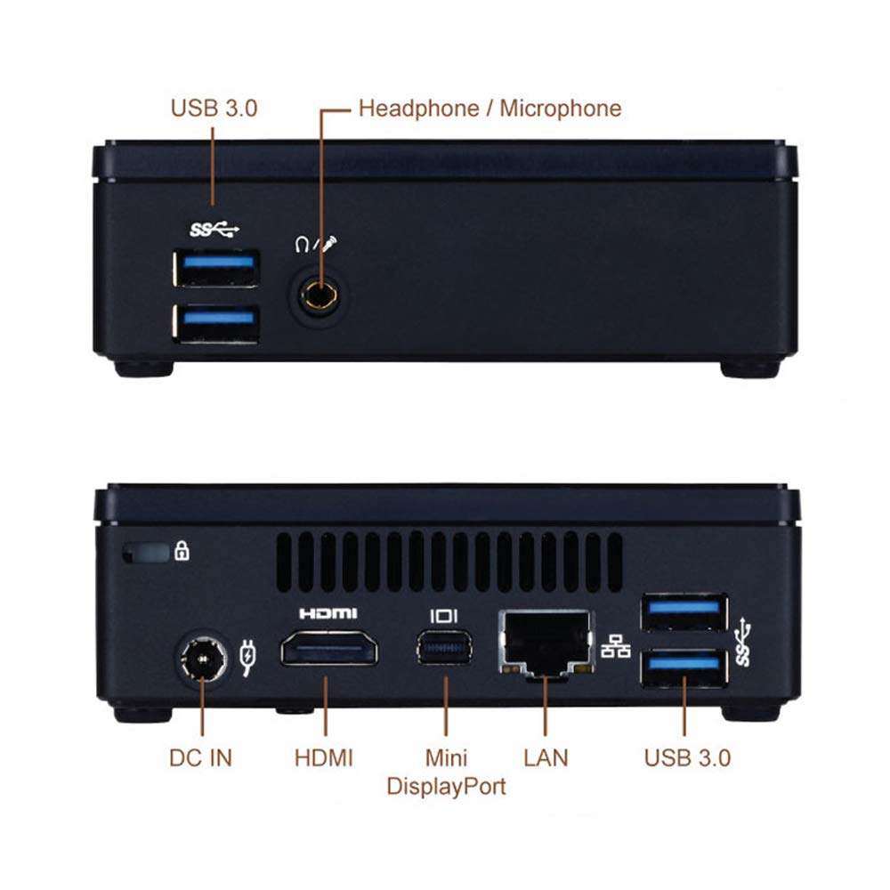 GIGABYTE Mini PC Computer Brix Core i3-5010U 16GB Ram 240GB SSD Windows 10 Pro GB-BXi3-5010 (Renewed)