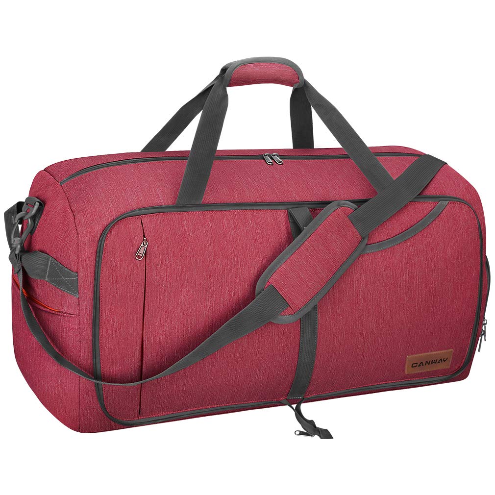 Canway 85L Travel Duffel Bag, Foldable Weekender Bag with Shoes Compartment for Men Women Water-proof & Tear Resistant