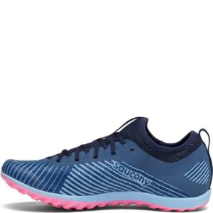 saucony women's havok xc 2 flat running shoe, blue/citron/viz pink, 5.5