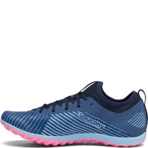 Saucony Women's Havok XC 2 Flat Running Shoe, Blue/Citron/VIZ Pink, 5.5