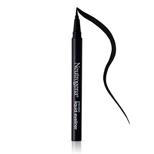 Neutrogena Precision Liquid Eyeliner with Honey & Coconut, Hypoallergenic, Smudge- & Water-Resistant Eyeliner Makeup for Precise Application, Jet Black, 0.013 fl. oz