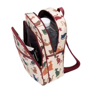 Signare Tapestry Backpack for Women Computer Rucksack Knapsack bookbags for women In Cheeky Cat Design (BKPK-CHEKY)