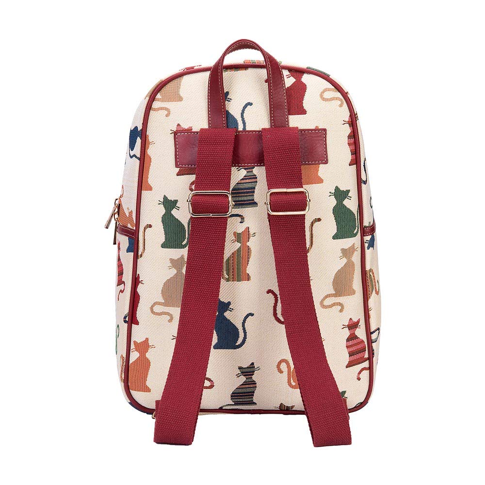 Signare Tapestry Backpack for Women Computer Rucksack Knapsack bookbags for women In Cheeky Cat Design (BKPK-CHEKY)