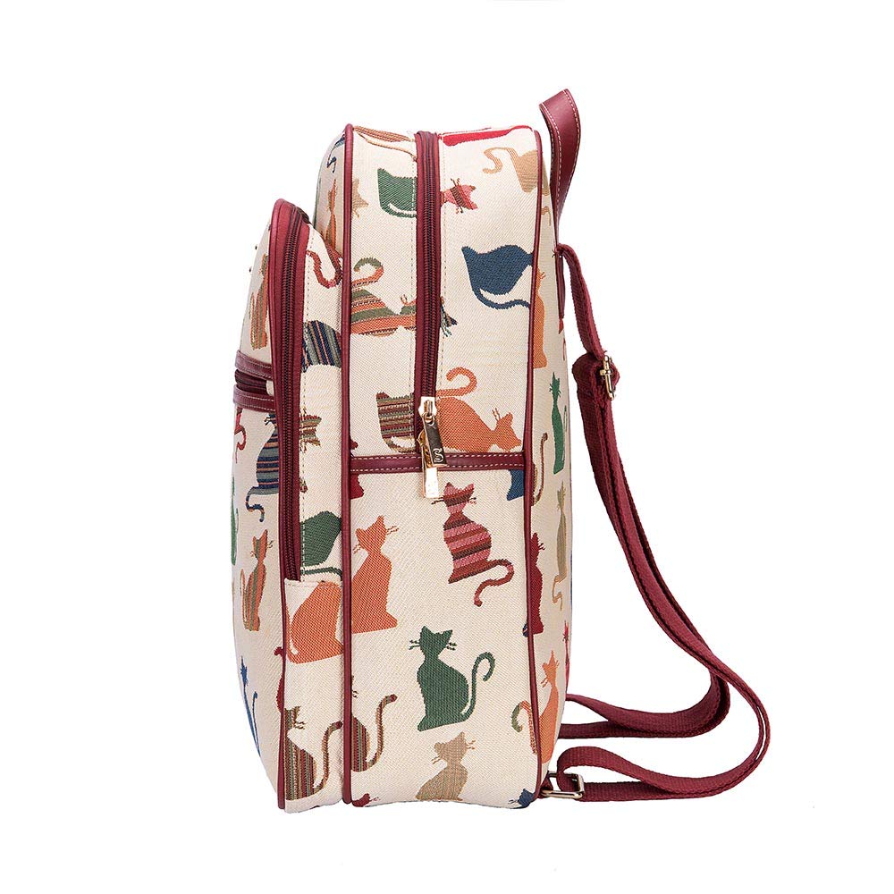 Signare Tapestry Backpack for Women Computer Rucksack Knapsack bookbags for women In Cheeky Cat Design (BKPK-CHEKY)