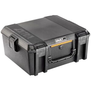 vault by pelican – v600 multi-purpose hard case with foam for equipment, electronics gear, camera, drone, and more (black)