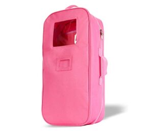 party zealot doll case for 18-inch dolls storage travel carrier suitcase great fit for 18 inches girls doll birthday