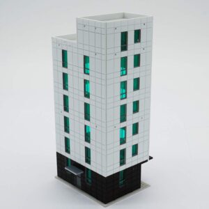 Outland Models Railway Colored Modern City Business Building Tall Office N Scale