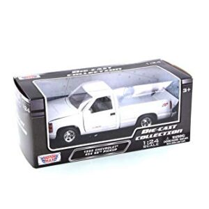 Motor Max 1992 Chevy 454 SS Pickup Truck, White 73203WH - 1/24 Scale Diecast Model Toy Car