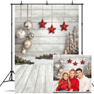 Dudaacvt 5X7ft Christmas Backdrop Xmas Tree Christmas Balls Vinyl Photography Backdrop Customized Photo Background Studio Prop